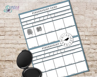 Tarjeta con actividad de huellas dactilares para fiesta de detectives, fiesta de cumpleaños de Nancy Drew, formulario para fiesta de espías, recuerdo de fiesta de cumpleaños de niña: DESCARGA INSTANTÁNEA