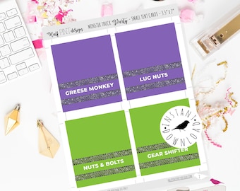 Purple & Green Monster Truck Party Printable Tent Cards, Racing Food Label, Cars food Tent, GraveDigger, Truck Party Decor, INSTANT DOWNLOAD