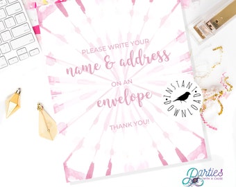 Pink Shibori Baby Shower Address the Envelope Sign, 8x10 Thank You Card Addresses, Girl Baby Shower, Tie Dye Baby Shower: INSTANT DOWNLOAD