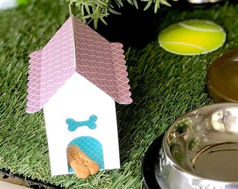 Puppy Party Dog House Favor Boxes, Puppy Pawty, Dog party, Table Decor, 3D Dog House - Set of 10