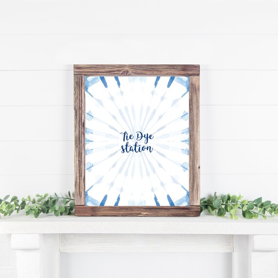 Shibori Baby Shower Tie Dye Station Sign, Baby Shower Activity Sign