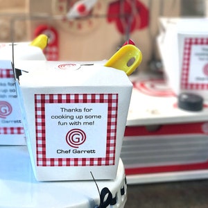 Etiquetas de recuerdo para fiesta de chef, etiquetas de agradecimiento, Master Chef Junior, fiesta de repostería, fiesta de chef, guerra de cupcakes o fiesta de pizza DESCARGA INSTANTÁNEA