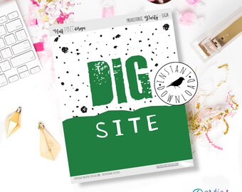 Dinosaur Dig Site 8x10 Graphic for Dino Excavation, Dino roar game, Prehistoric dinosaur, boy party, little Paleontologist: INSTANT DOWNLOAD