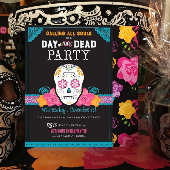 Day of the Dead Party Invitation, Coco Birthday Party Invitation, Coco Fiesta Birthday Invitation, Coco Movie Invite, Dia de los Muertos Il_570xn