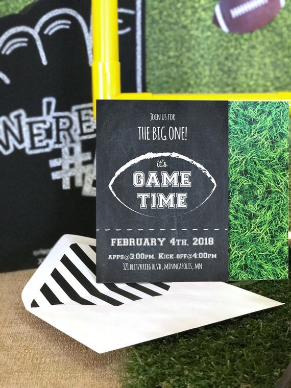 Football Party Invitation Superbowl Party Invite Football Birthday