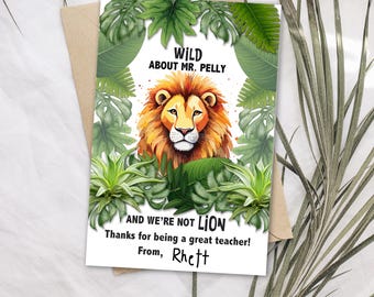 Etiqueta de regalo para profesores de la selva, idea de regalo para profesores "Loco por ti", sería un zoológico sin ti: autoedición con CORJL - descarga instantánea
