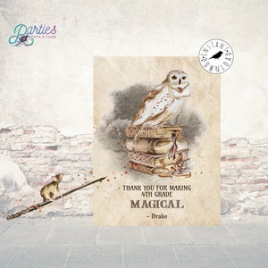 Magic Teacher Appreciation Gift Tag, HP Wizarding Teacher Gift Idea, Making School Magical: Self-Edit with CORJL - INSTANT Download