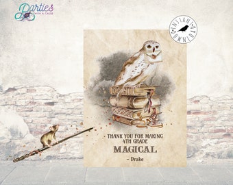 Etiqueta de regalo para profesor de magia, idea de regalo para profesor de magia de HP, cómo hacer que la escuela sea mágica: autoedición con CORJL - descarga instantánea