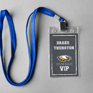 Football Party VIP Badges, Football Name Tag, Super Bowl Party Name tag, Football Lanyard Tag, Printable Football Nametag: Edit with CORJL