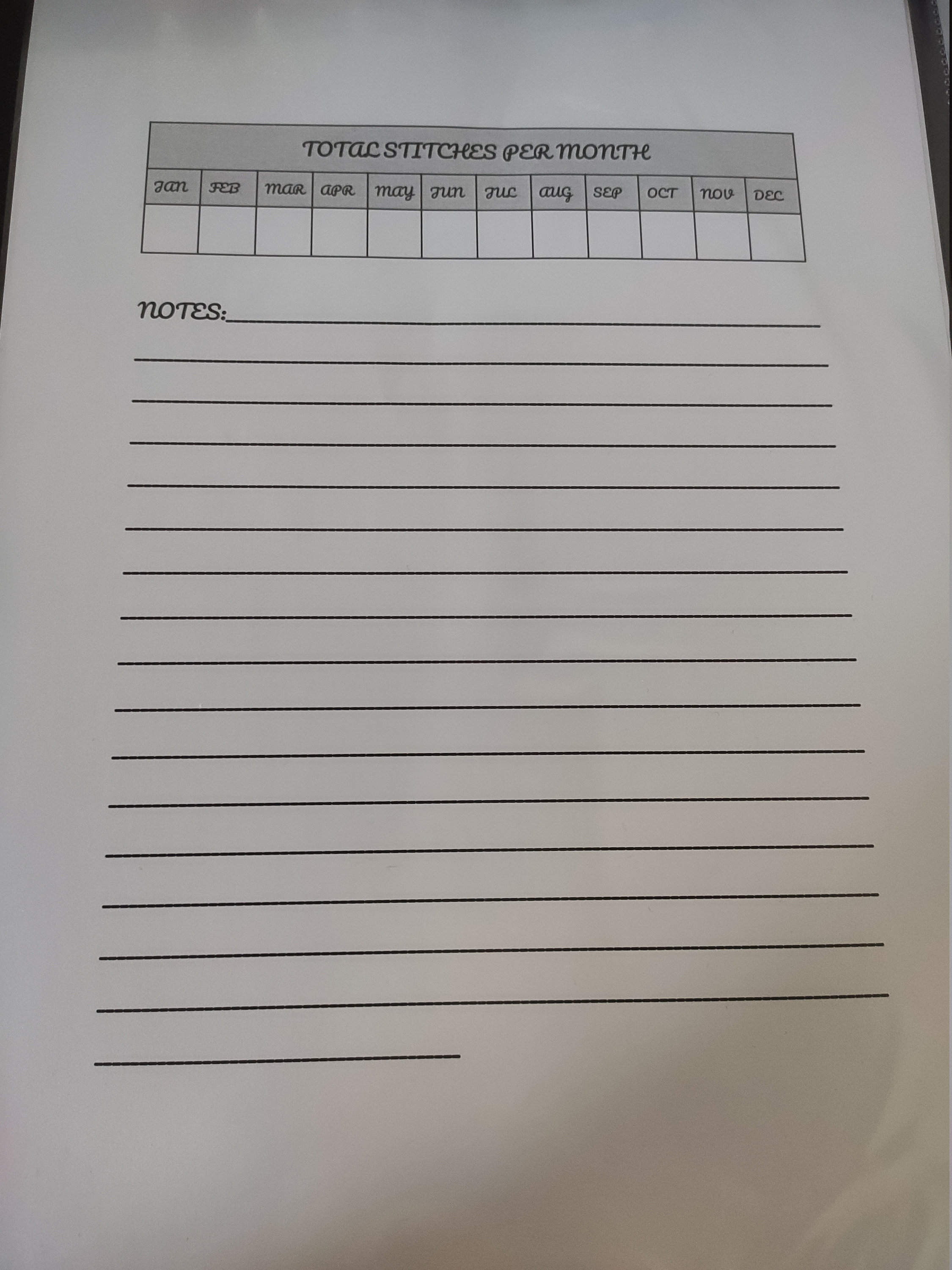 Simple Cross Stitch Tracker Template Etsy UK