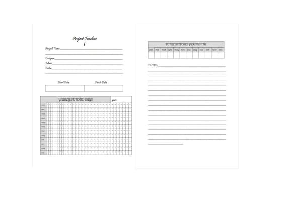 Simple Cross Stitch Tracker Template - Etsy