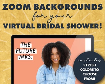 Modern Colorblock Bridal Shower Zoom Background / Virtual Bridal Shower / Online Bridal Shower / Web Bridal Shower / Distance Bridal Shower