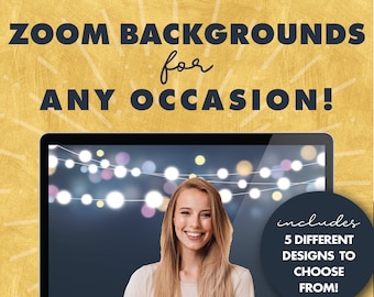 Luces de cuerda Zoom fondo / ducha virtual bebé / ducha de bebé en línea / fiesta de cumpleaños virtual / ducha nupcial virtual / happy hour