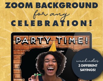 Moderno partido Zoom fondo / ducha virtual bebé / ducha de bebé en línea / cumpleaños / ducha nupcial / hora feliz / descarga instantánea