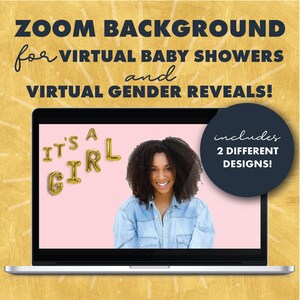 Zoom Background for Virtual Baby Shower or Virtual Gender Reveal / Online Baby Shower / Web Baby Shower / Long-Distance Baby Shower