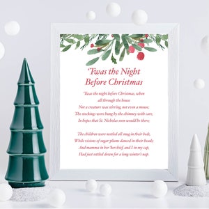 5 Christmas Printable, Twas The Night Before Christmas Printable, Christmas Wall Art, Christmas Poster, Farmhouse Christmas, Christmas Print