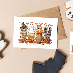 10 Pack Bluey Halloween Greeting Cards