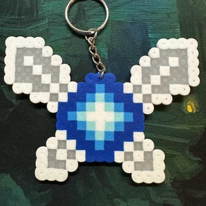 Portachiavi magnetico fatto a mano con perline Perler Navi – Decorazione per frigorifero ispirata alla leggenda di Zelda, regalo per giocatori di Navi Fairy, portachiavi magnetico retrò Pixel Art