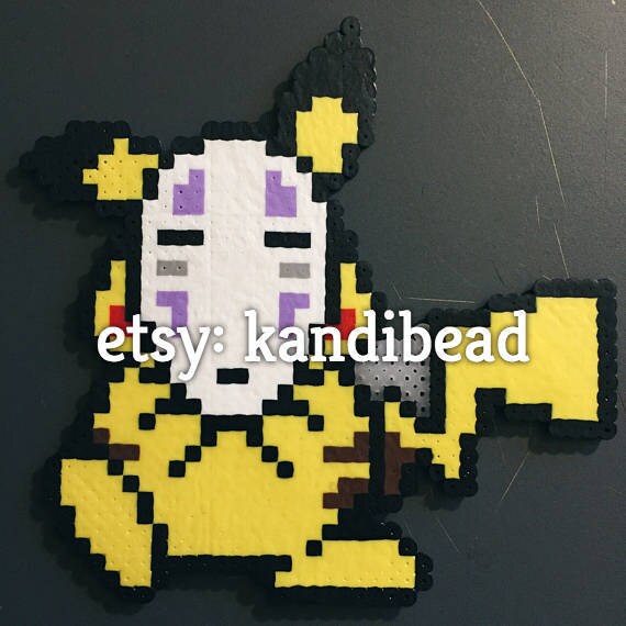 Pikachu X No Face Pokemon X Spirited Away Perler Kandi