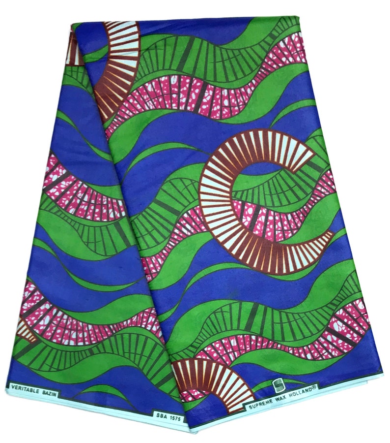 SUPREME WAX Bazin Holland ORIGINAL Modell Stoff afrikanischen Bastrock Bedruckt 6 Yards 100/% Baumwolle