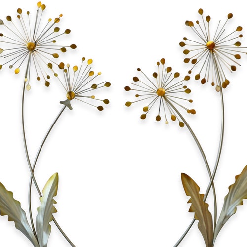 Dandelion Set of 2 Metal Wall Art Etsy