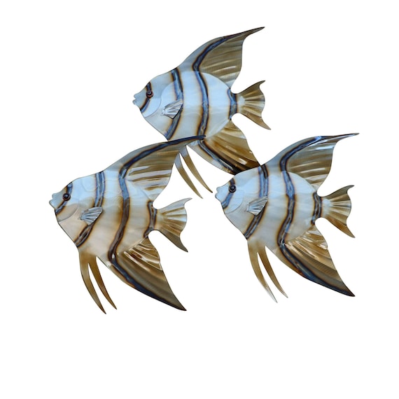 Lot de 3 arc Angel Fish-METAL WALL ART Hanging sculpture Lot de 3 arc Angel Fish-METAL WALL ART Hanging sculpture