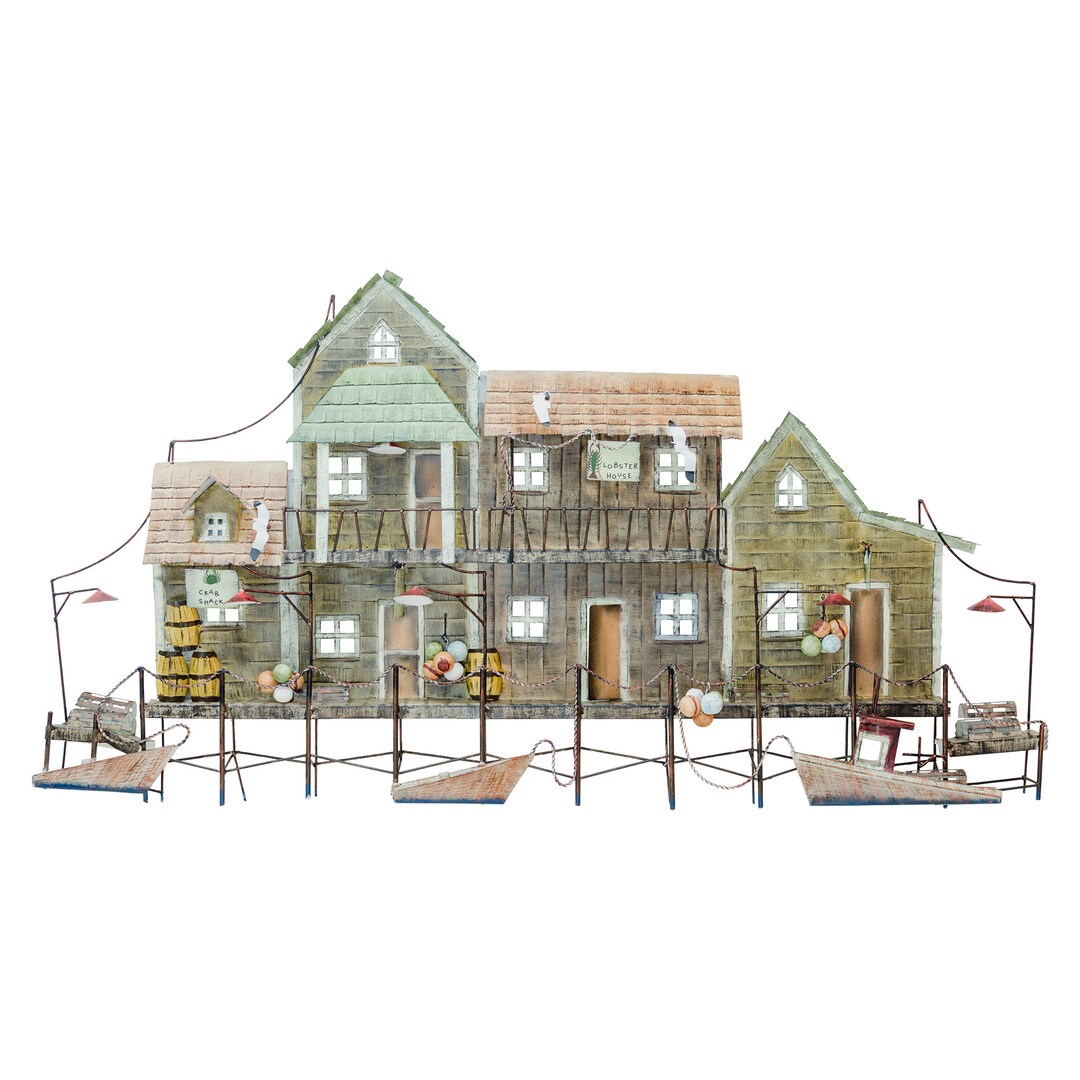 New England Sea Village Metal Wall Art CA263 Etsy