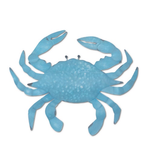Crab Metal Wall Art Blue CA040Q Etsy