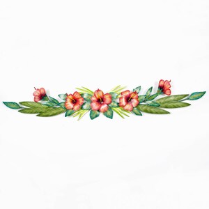 Hibiscus Swag Metal Wall Art