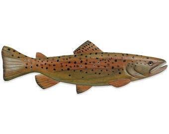 Brown Trout Hand Carved Wood - CW372