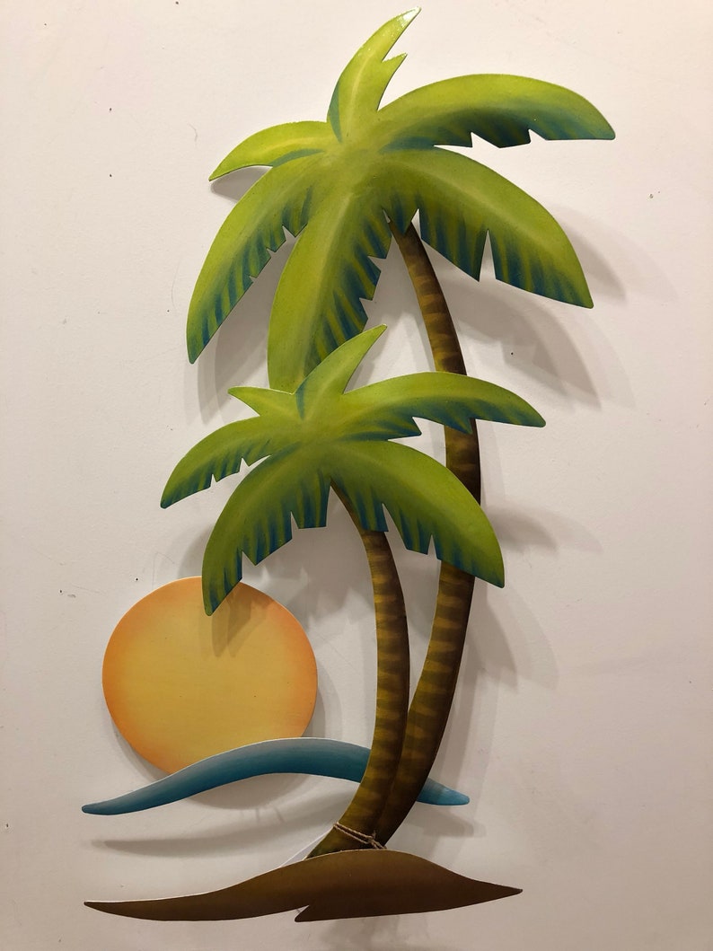 Palm and Sun Metal Wall Art OS114 Etsy