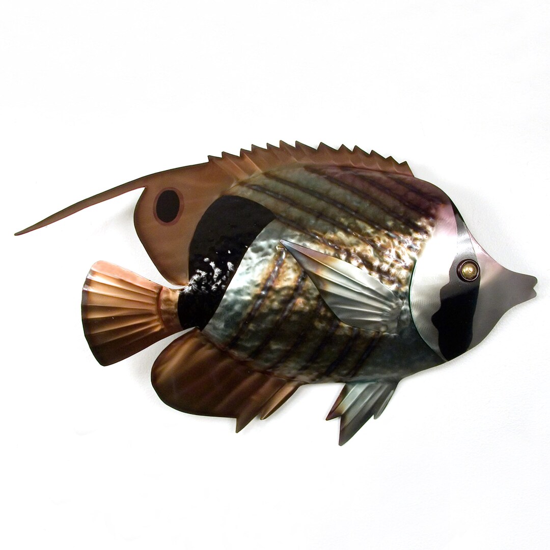 Striped Butterfly Fish Metal Wall Art CO127 - Etsy