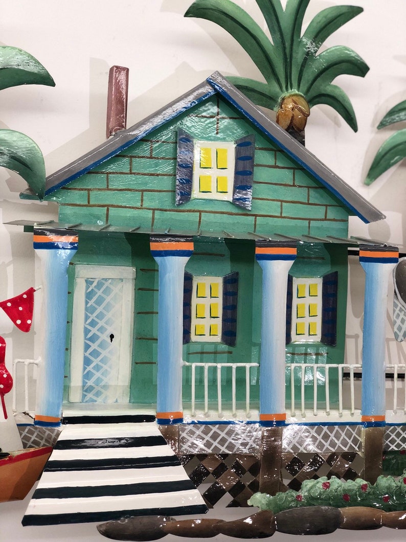 Caribbean Sea Village Metal Wall Art New Colors OS417 Etsy