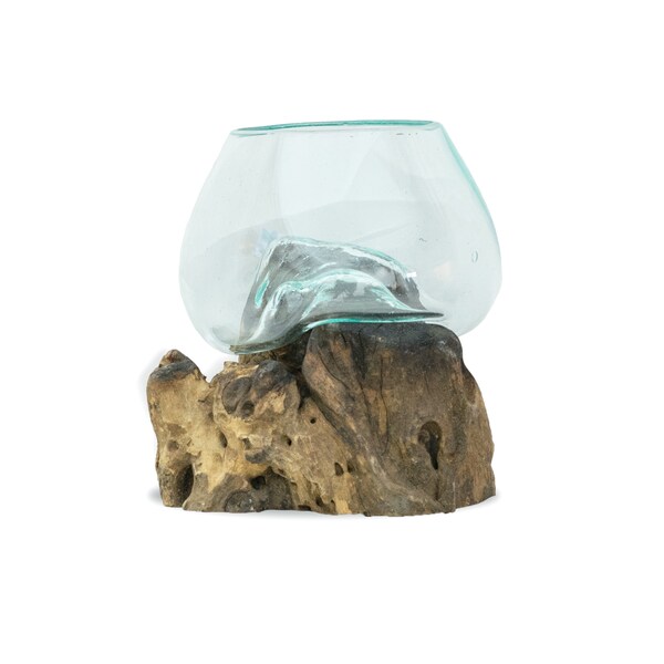 Wood and Glass Vase Etsy