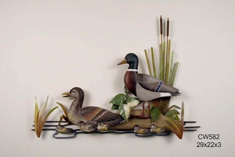 Carved Wooden Duck Family Wall Decor CW582 Etsy