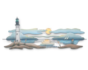 Lighthouse on the Horizon at Sunset Wall Plaque - CA003