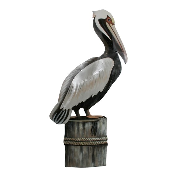 Pelican on Piling Wall Sculpture OS445R - Etsy