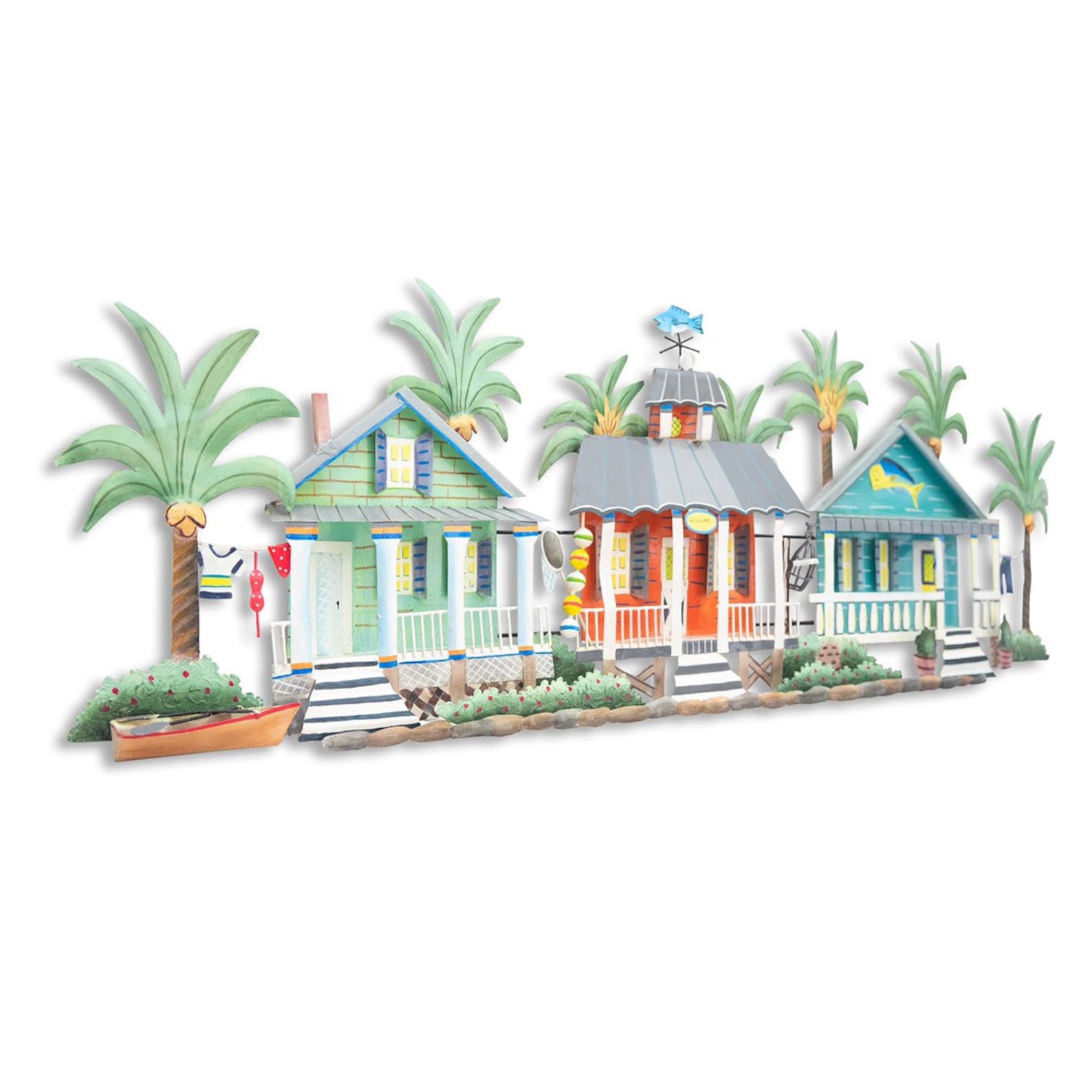 Caribbean Sea Village Metal Wall Art New Colors OS417 Etsy