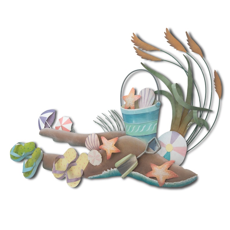 Day at the Beach Scene Metal Wall Art OS452 Etsy