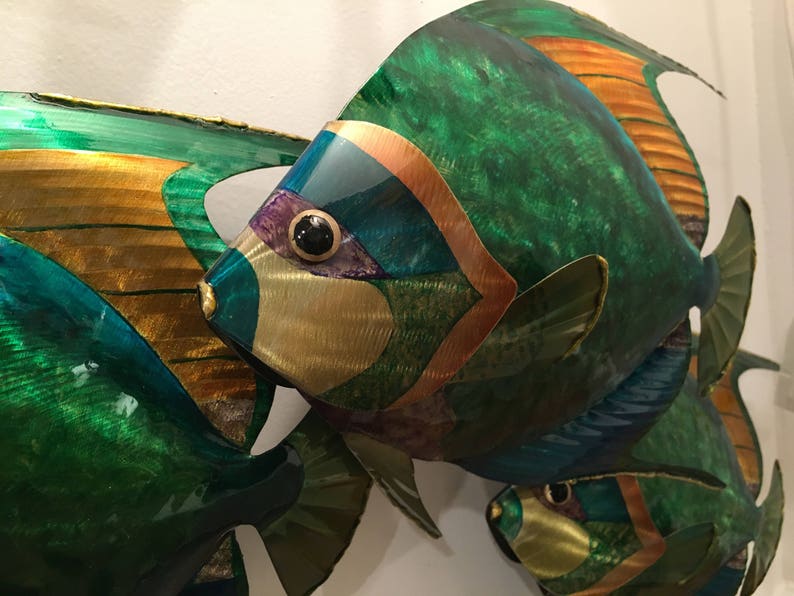 Queen Angelfish School of 5 Metal Wall Art CO140 Etsy