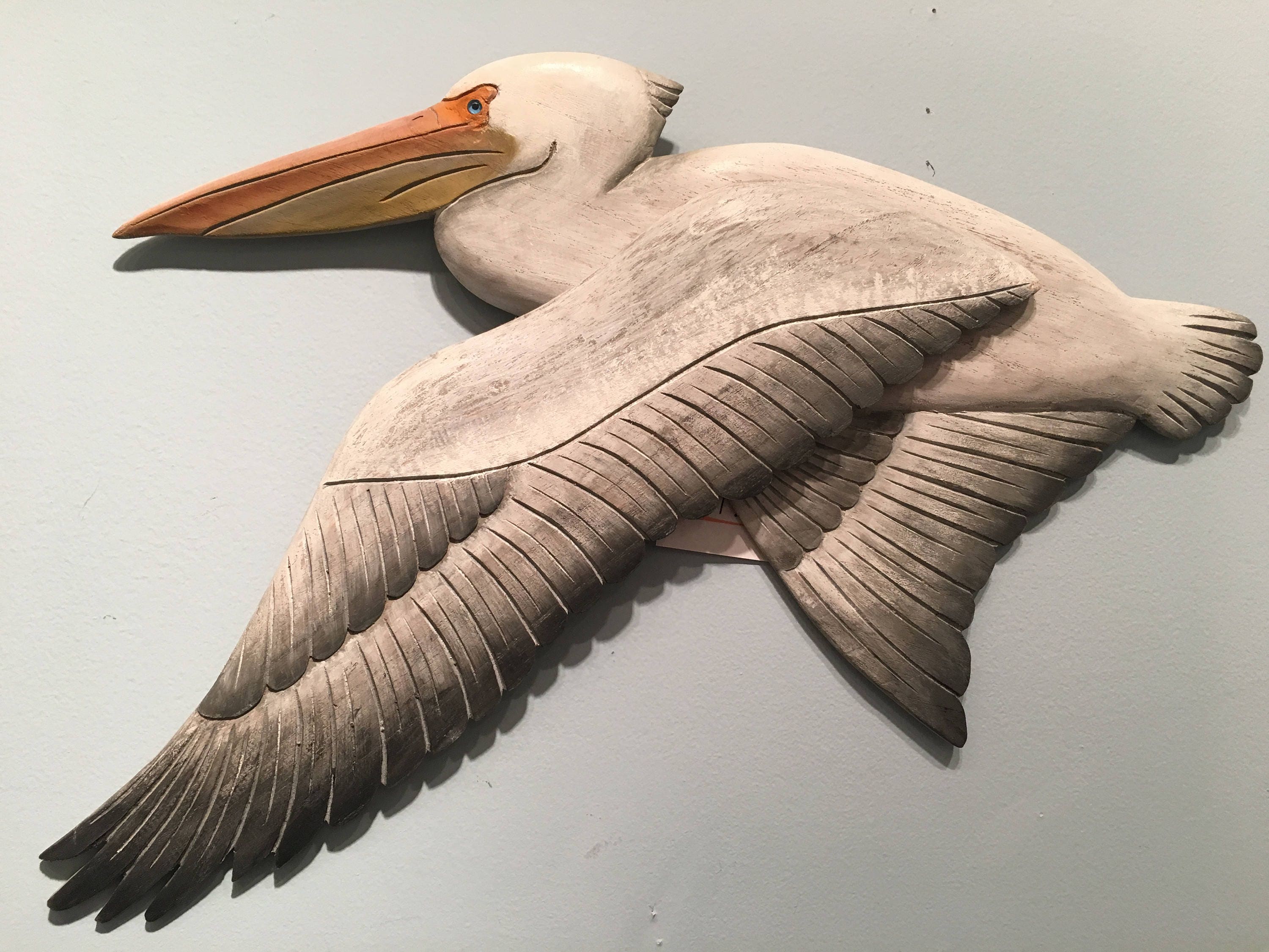 White Pelican Flying Wooden Wall Art CW326 Etsy