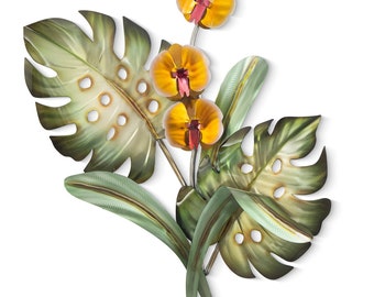 Orchid Spray Metal Wall Sculpture - CO177