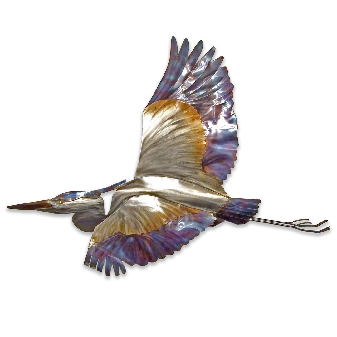 Flying Heron Metal Wall Art MM145 Etsy