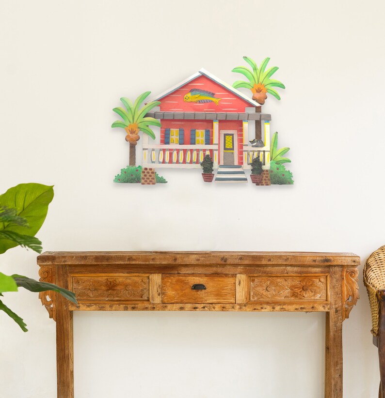 Caribbean House Metal Wall Art OS426 Etsy