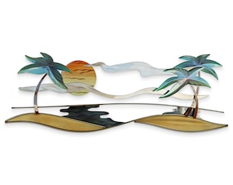 Tropical Beach Metal Wall Art CO155