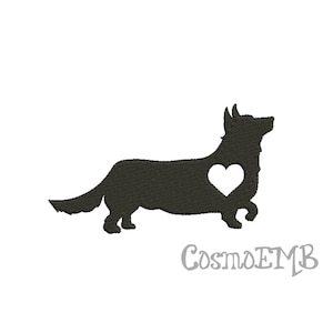 8 tamaño Corgi con cola silueta bordado máquina de diseño bordado - Digital INSTANT DESCARGAR