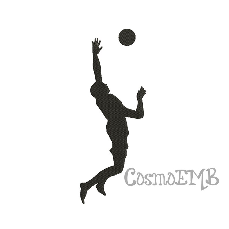 7 Size Beach Volleyball Silhouette Embroidery Design Machine Etsy