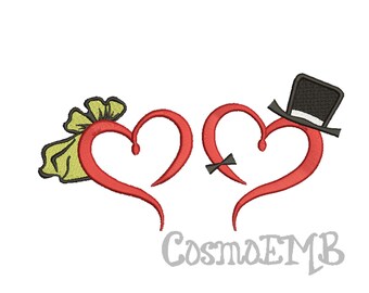 SET Heart Wedding Embroidery design Machine Embroidery - Digital INSTANT DOWNLOAD