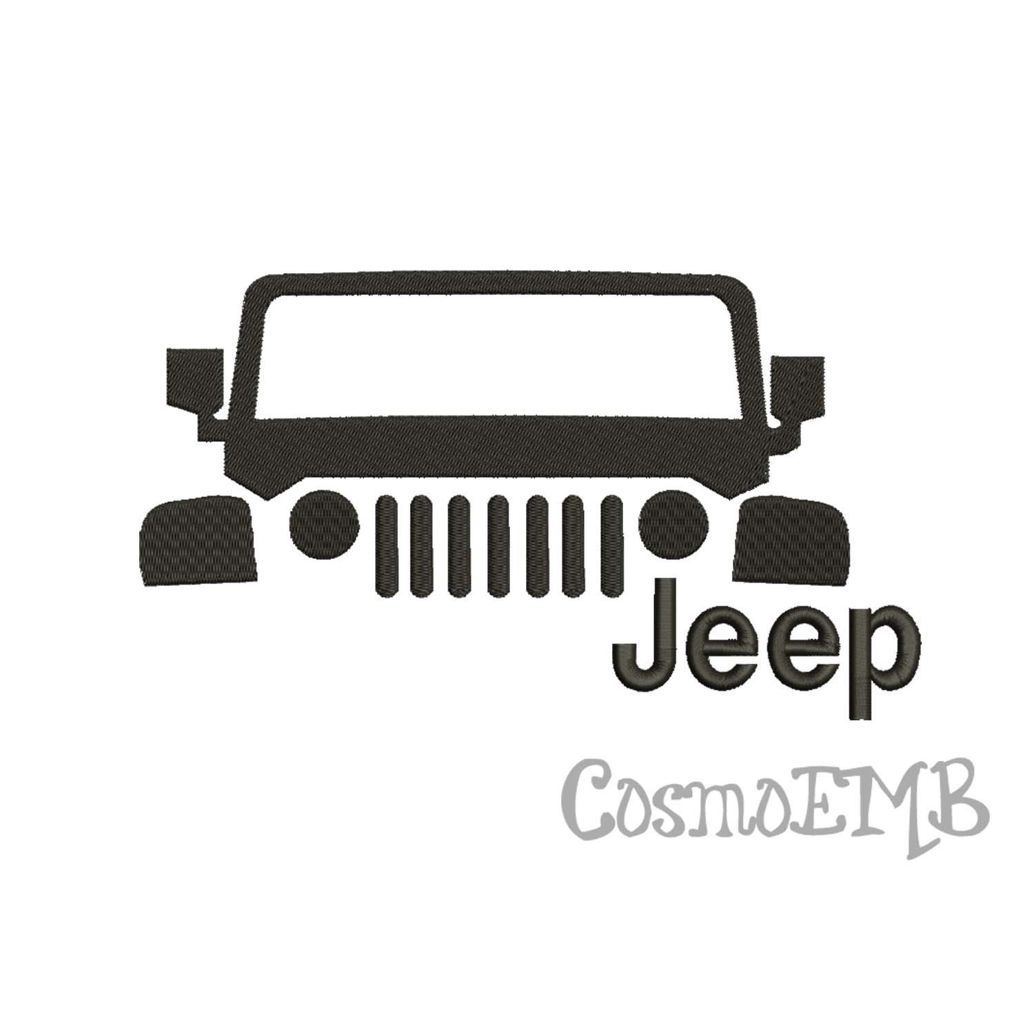 7 Size Jeep Silhouette Embroidery design Machine Embroidery Etsy