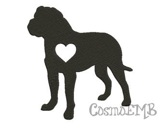8 Size Boxer Dog Silhouette Embroidery  design Machine Embroidery - Digital INSTANT DOWNLOAD